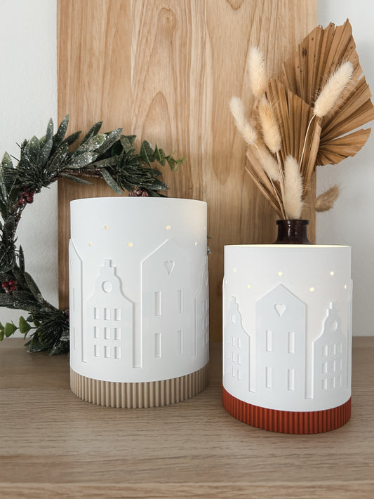 Windlicht Häuser Weihnachtsdeko