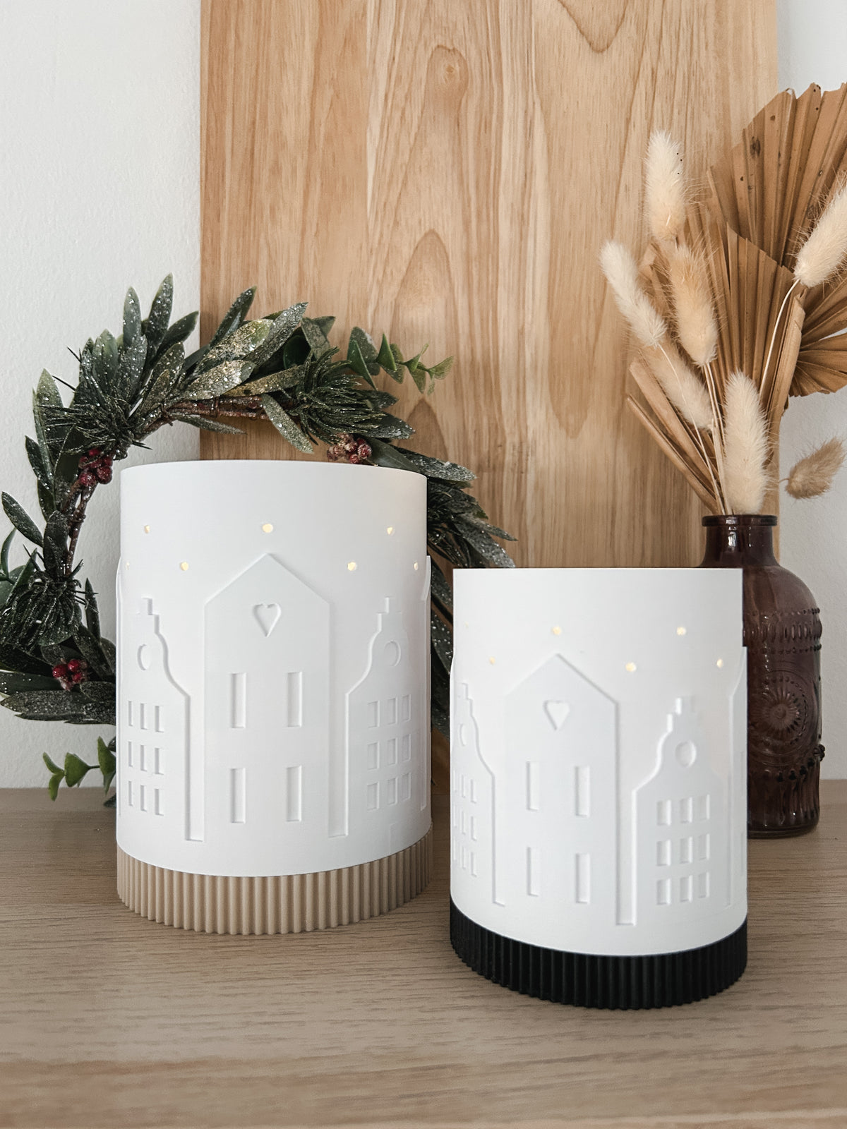 Windlicht Häuser Weihnachtsdeko