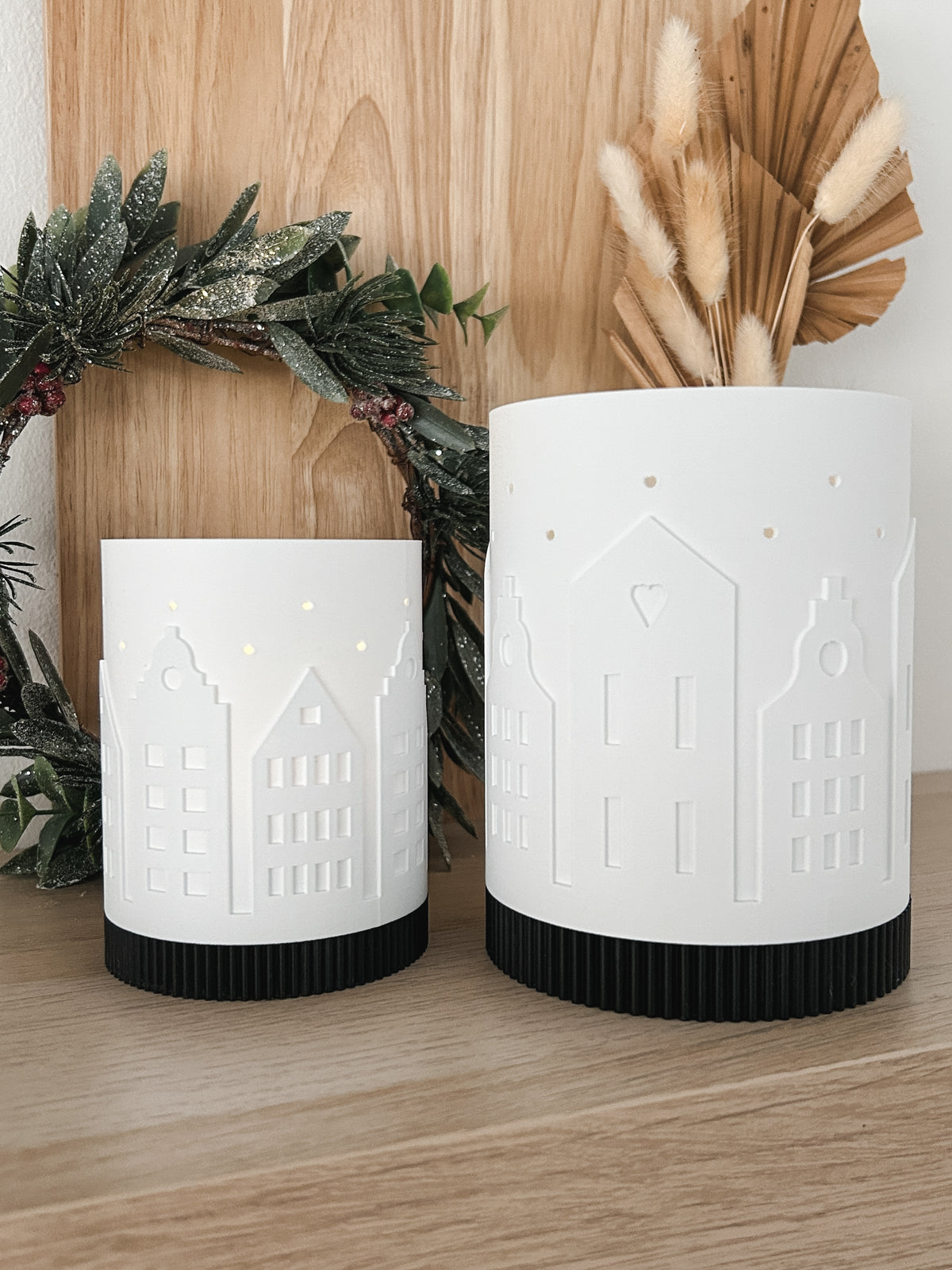 Windlicht Häuser Weihnachtsdeko