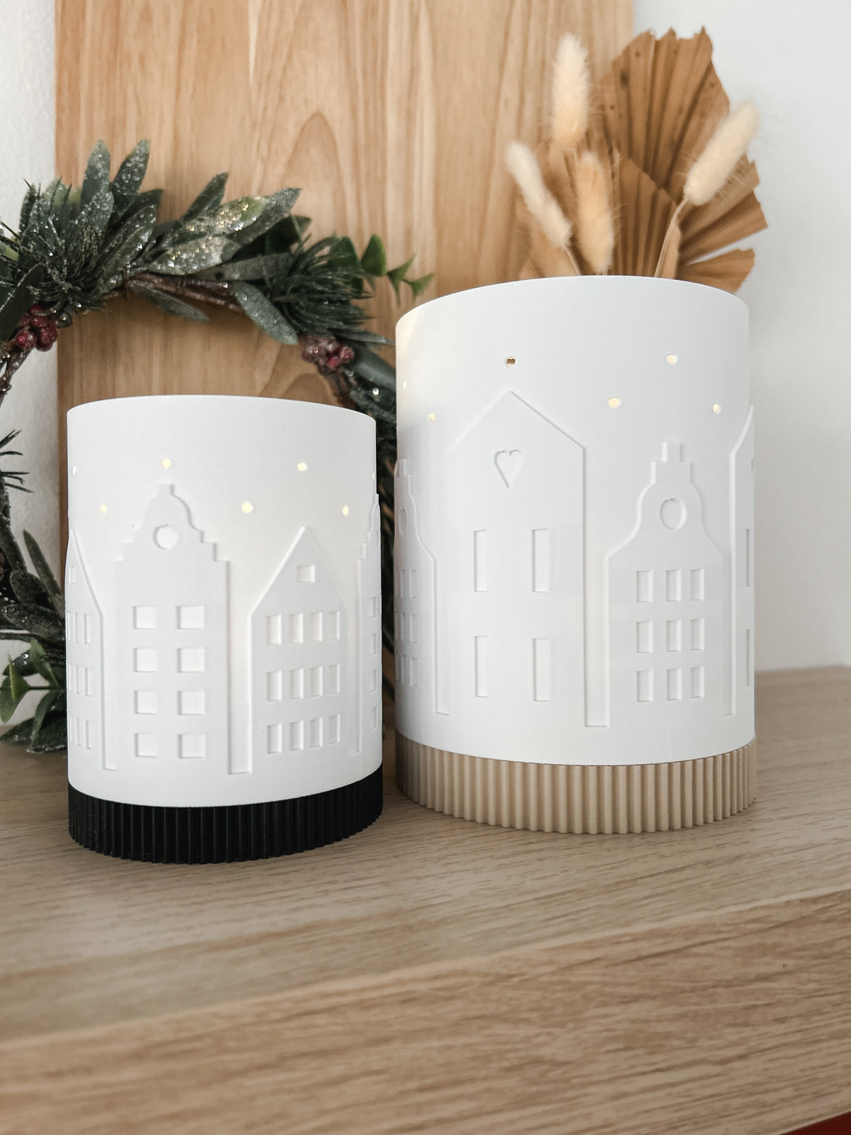 Windlicht Häuser Weihnachtsdeko