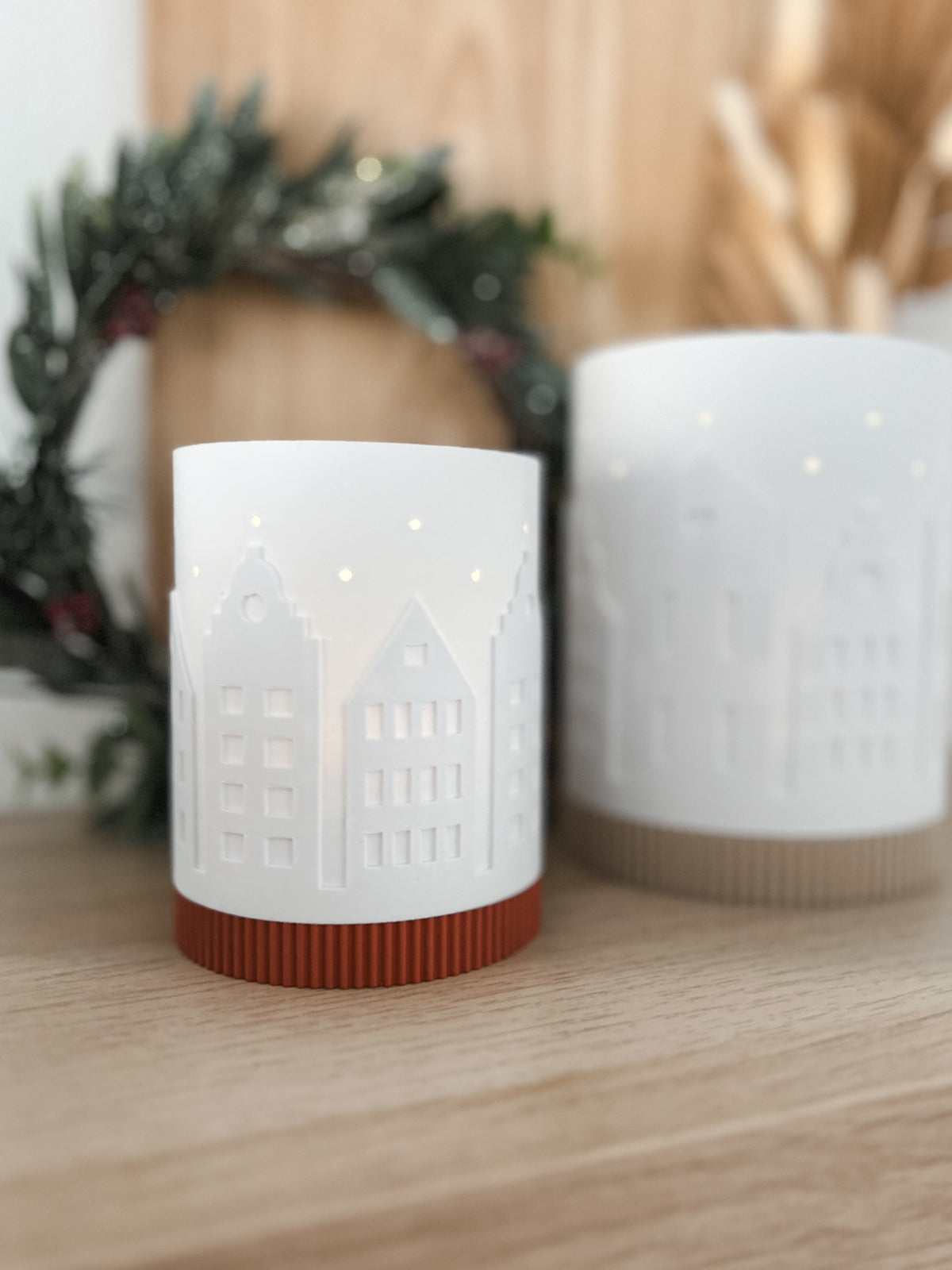 Windlicht Häuser Weihnachtsdeko