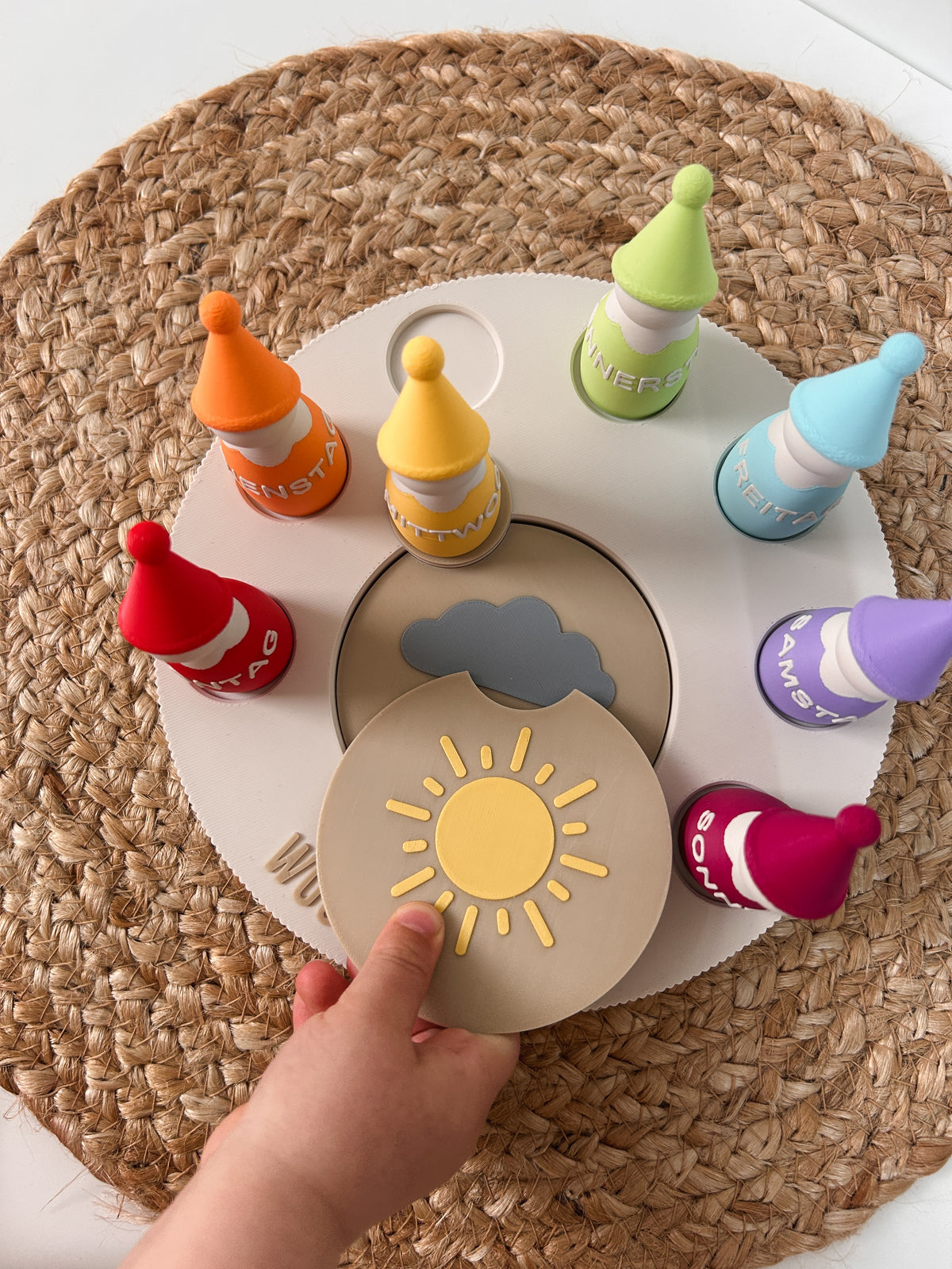 Wochenwichtel Lernset Wochentage lernen mit Wetter und Farben